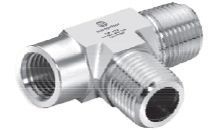 Тройники с внутренней резьбой на входе/наружной на выходе и отводе. Резьба NPT