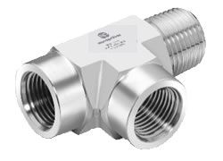 Тройники с внутренней резьбой на входе и отводе/наружной на выходе. Резьба NPT