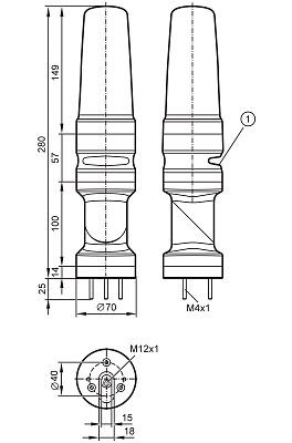 3-сегментная сигнальная лампа DV1310 IFM, фото 2