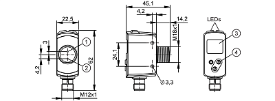 Оптический датчик расстояния OGD551 IFM, фото 2