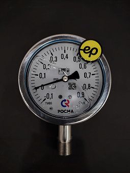 ТМВ-521Р.00(-0,1-0,9MPa)G1/2.1,0 МАНОВАКУУММЕТР коррозионностойкий виброустойчивый (готовый к гидрозаполнению) 100мм, Тип - ТМВ-521Р, радиальное присоединение. -0,1-0,9MPa. Резьба G1/2. Класс точности 1,0.