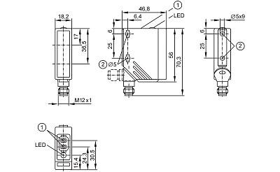 Светоотражающий датчик O5P500 IFM, фото 2