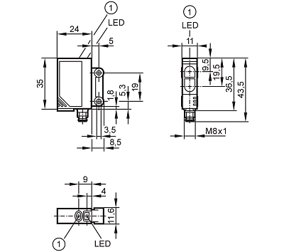 Датчик диффузного отражения с подавлением фонового шума OJ5148 IFM, фото 2