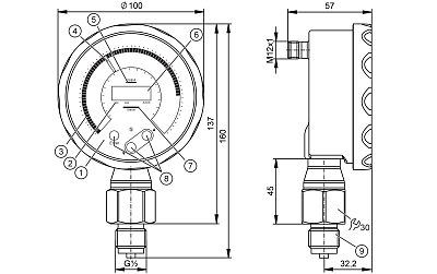 Датчик давления с аналоговым дисплеем PG1412 IFM, фото 2