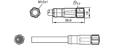 Соединительный кабель с гнездовым разъемом EVF611 IFM, фото 2