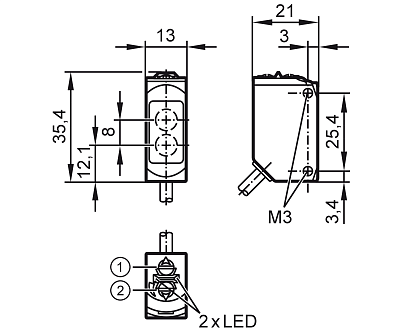 Датчик диффузного отражения с подавлением фонового шума O6H204 IFM, фото 2