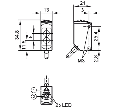 Светоотражающий датчик O6P301 IFM, фото 2