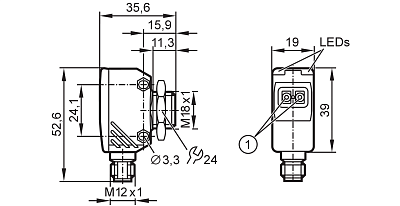 Датчик диффузного отражения с подавлением фонового шума OGH580 IFM, фото 2