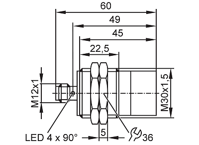Индуктивный датчик IIP201 IFM, фото 2