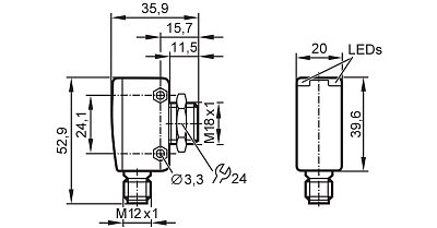 Датчик диффузного отражения с подавлением фонового шума OGH381 IFM, фото 2