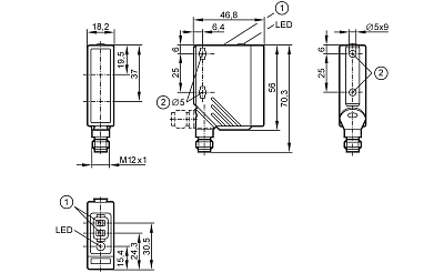 Датчик диффузного отражения с подавлением фонового шума O5H500 IFM, фото 2