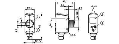 Оптический датчик расстояния OGD251 IFM, фото 2
