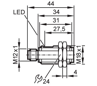 Светоотражающий датчик OGP100 IFM, фото 2